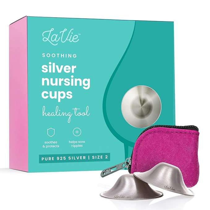 LaVie™ Silver Nursing Cups for Breastfeeding, Soothing Protection for Nursing by LaVie