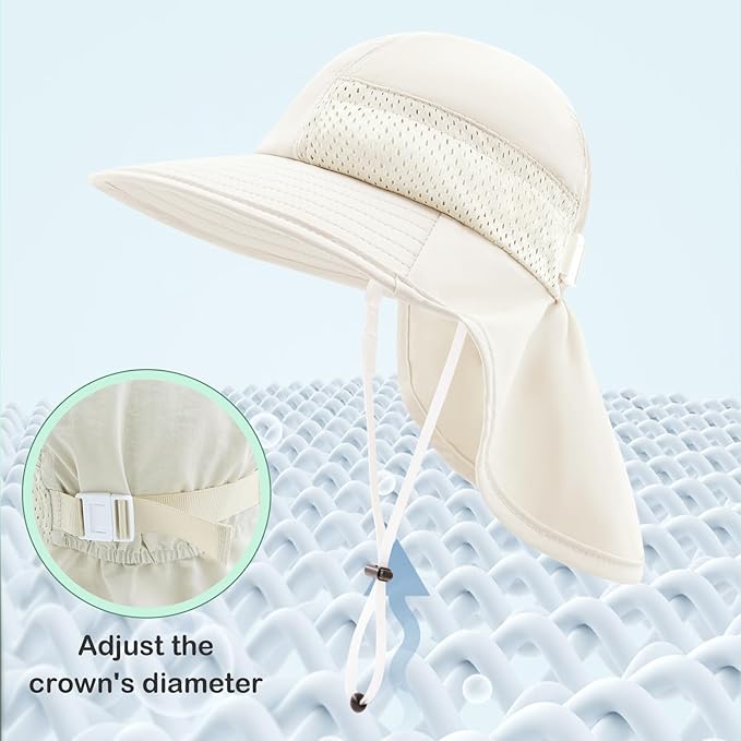 XIAOHAWANG Girls Sun Hat Baby Beach Hats Boys UPF 50+ Kids Summer Protection - Image 4