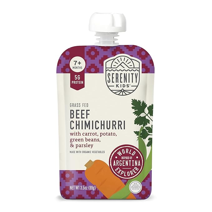 Serenity Kids 7+ Months Beef Chimichurri Baby Food Pouches by SerenityKids