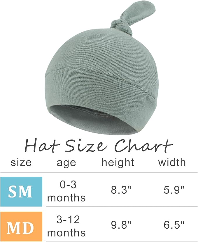 JANGANNSA Newborn Baby Hat Infant Baby Boys Beanie Top Knot Stretchy Hats - Image 6