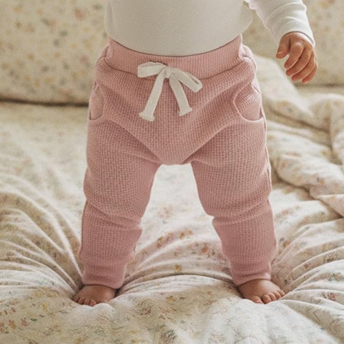 Sejardin Toddler Baby Boy Girl Pants 3 Pack Solid Color Elastic Waist Jogger - Image 4