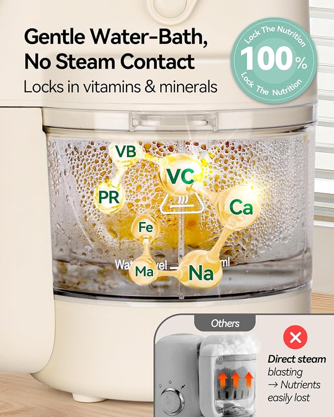 IAGREEA Glass Baby Food Maker, One Step Baby Food Processor Steamer Puree - Image 7