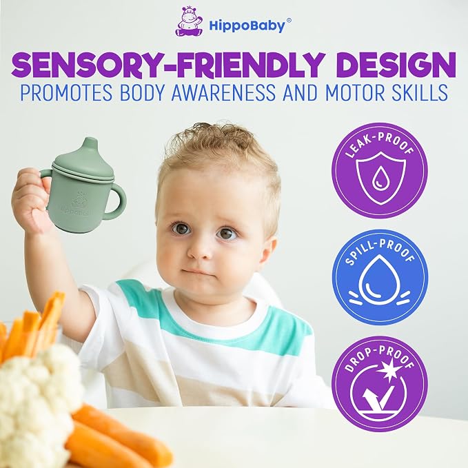Silicone Transition Sippy Cup for 6+ month old | Includes 1 Toddler straw cup & - Image 4
