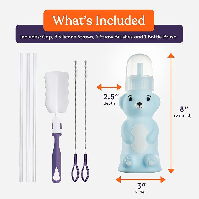 Special Supplies Honey Bear Straw Cup Long Straws, Squeezable Therapy and - Image 2