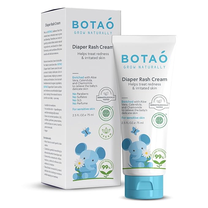 Baby's Natural Diaper Cream | Organic Diaper Cream EWG Verified | Naturally by Botao