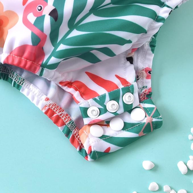 Toddler Girl Baby Ruffles Mermaid Fish Scale Swimsuit One Piece Swimwear - Image 7
