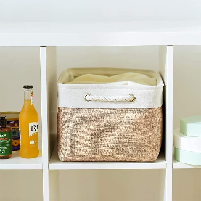 Storage Basket Fabric Sturdy Canvas Storage Bins Organizer - Image 2