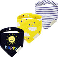 Baby Dribble Bib, Toddler Bandana Bib 3 Packs Super Absorbent Cotton Feeding by JZLPIN