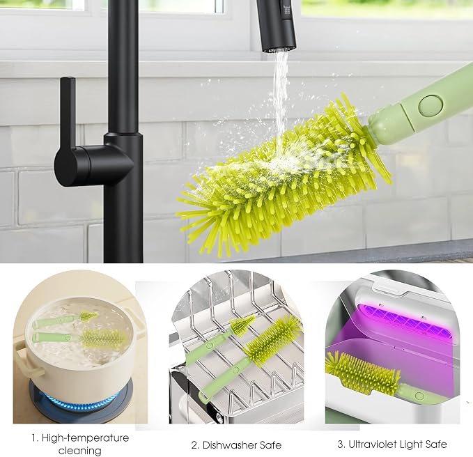 Portable Baby Bottle Brush Set, 7-in-1 Travel Baby Bottle Cleaning Kit - Image 6