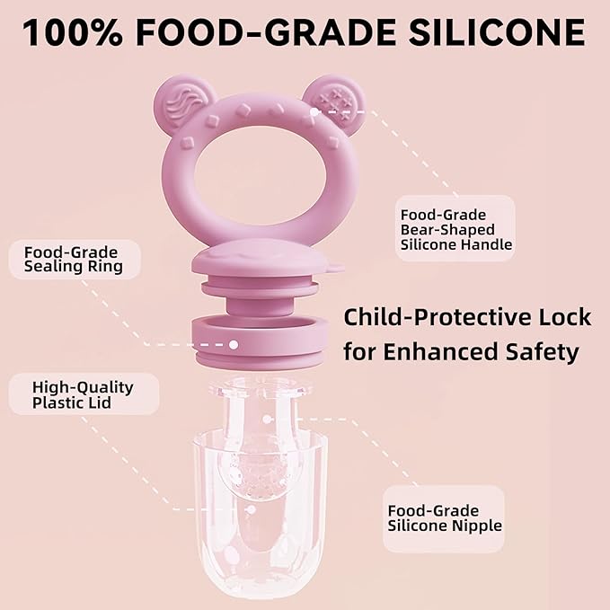 4 Pack Stylish Anti-Drop Fruit Pacifier Feeder, Breastmilk Popsicle Molds - Image 2