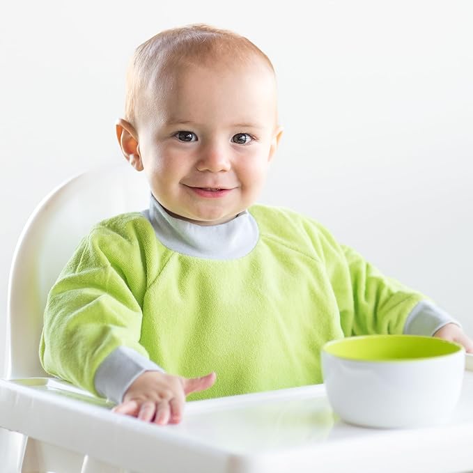 Kiddologic Bibit-all Baby Feeding Bib, Long Sleeves - Image 3