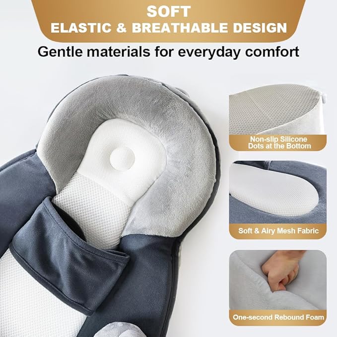 Baby Feeding Pillow, Anti Overflow Breastfeeding Pillow, Tummy Time Mat & Baby - Image 5