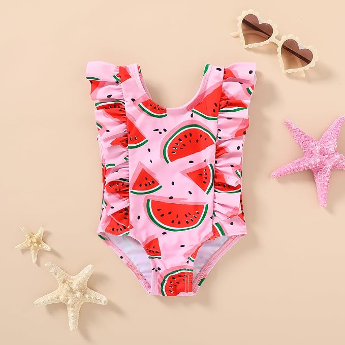 Happy Town One-Piece Infant Toddler Baby Girl Summer Swimsuit Watermelon - Image 5
