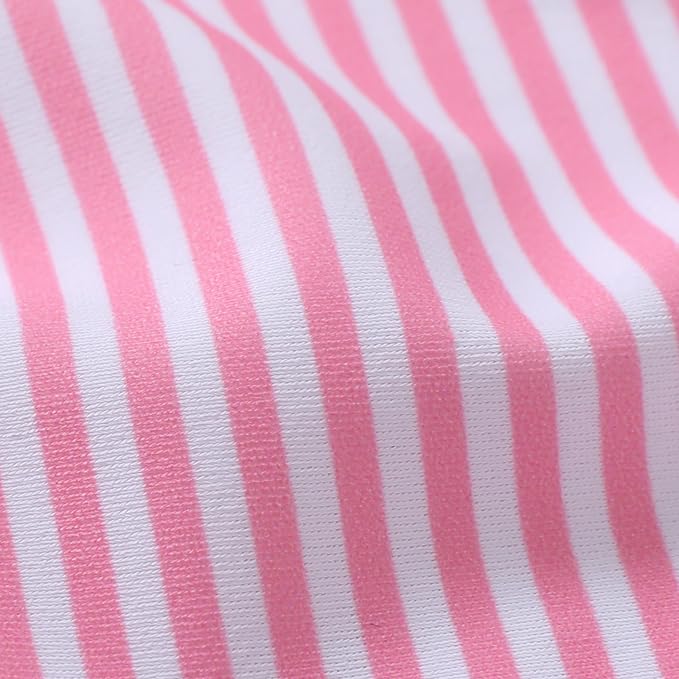 YOUNGER TREE Toddler Girls Two Pieces Swimsuit Color Block Stripe Swimwear - Image 7