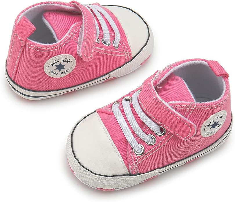 Meckior Baby Girls Boys Canvas Sneakers Soft Sole High-Top Ankle Infant First - Image 5