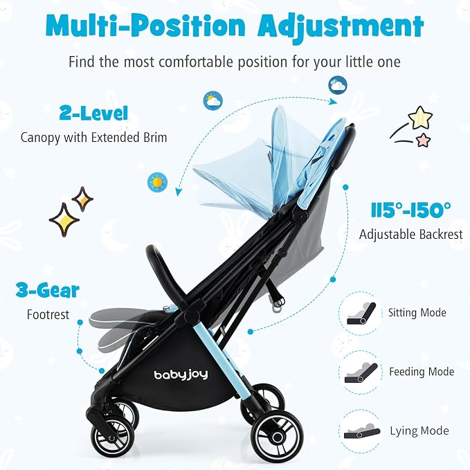 BABY JOY Lightweight Baby Stroller, Compact Travel Stroller - Image 4