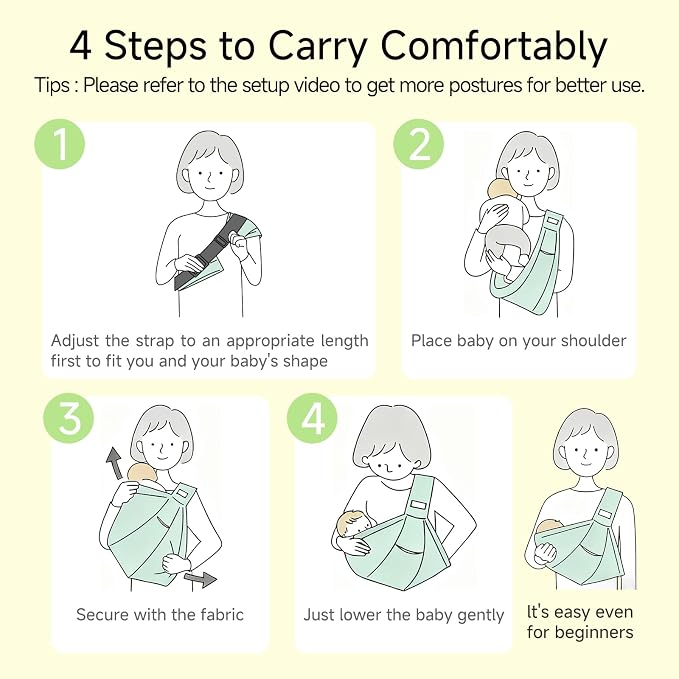 Baby Sling Carrier for Newborn to Toddler, Cozy Wearing Baby Wrap Carrier - Image 5
