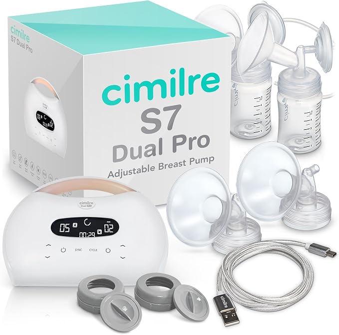 Cimilre S7 Dual Pro Rechargeable Breast Pump & Breast Milk Storage Bags Bundle - Image 2