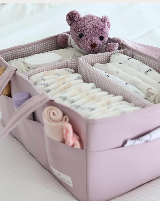 Lily Miles Baby Diaper Caddy Organizer, Wipeable Diaper Organizer Basket - Image 9