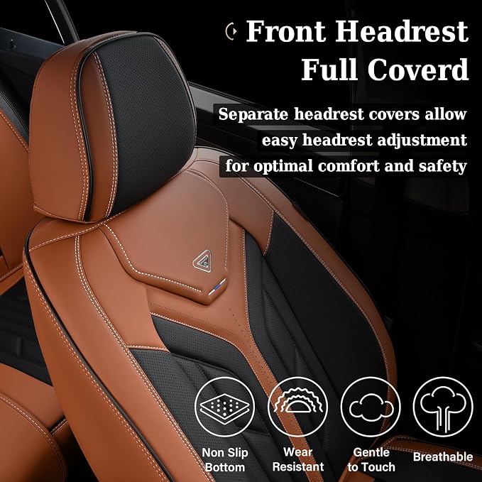 Coverado Front Seat Covers, Car Seat Covers Front Seats, Leather Seat Covers - Image 5