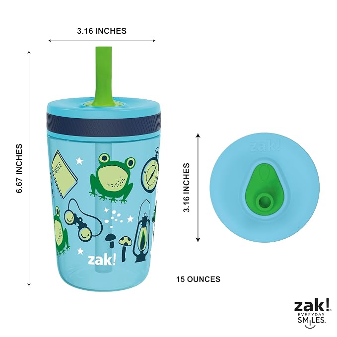 Zak Designs Kelso 15 oz Tumbler 2pc Set, Leak-Proof Screw-On Lid - Image 8