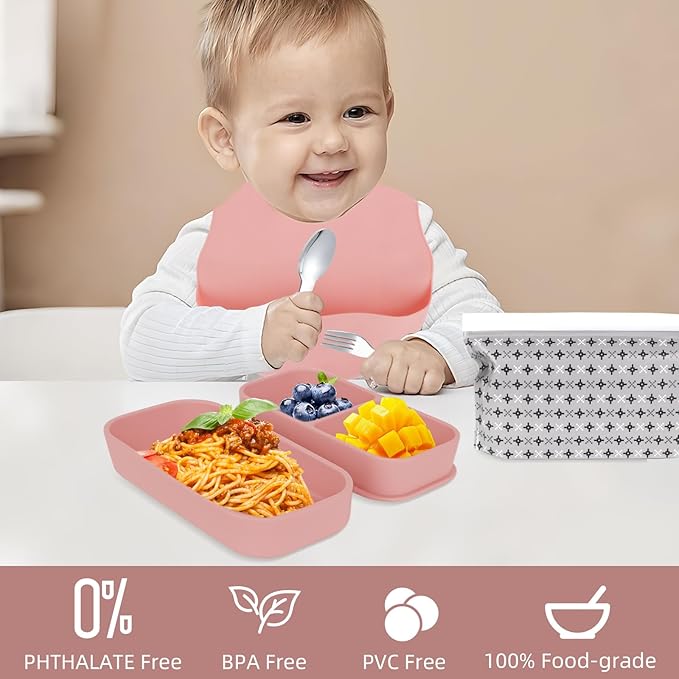 Travel Silicone Baby Feeding Set - Image 5