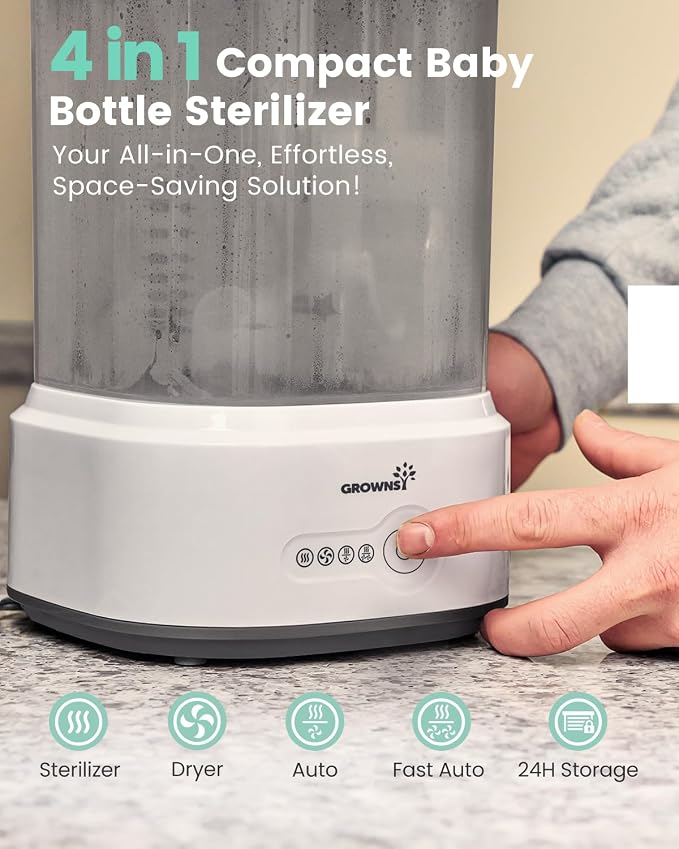 Bottle Sterilizer and Dryer, Compact Electric Steam Baby Bottle Sterilizer - Image 2