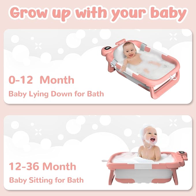 Collapsible Baby Bathtub for Newborn to Toddler, Portable Baby Bath Tub for - Image 5