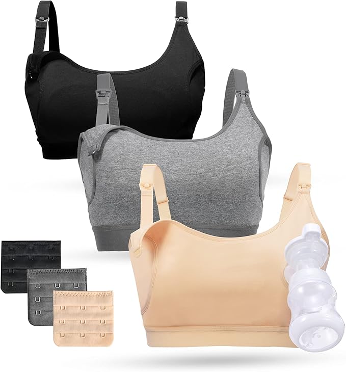 Momcozy Pumping Bra, Pumping Bra Hands Free All Day Wear Pumping & Nursing Bra by Momcozy