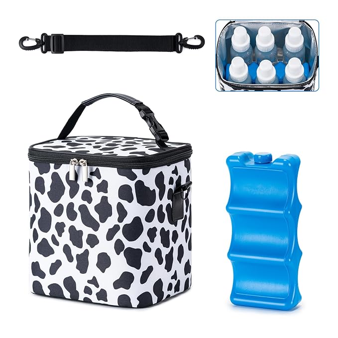 Breastmilk Cooler Bag with Ice Pack Fits 6 Baby Bottles Up to 9 Ounce, Baby by BABEYER