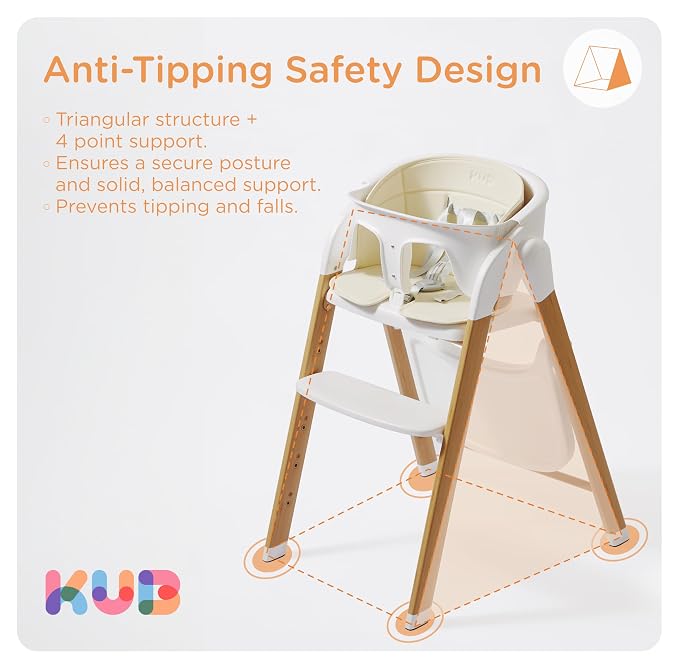 KUB High Chair for Babies and Toddlers Adjustable Foldable Convertible 5 Point - Image 8