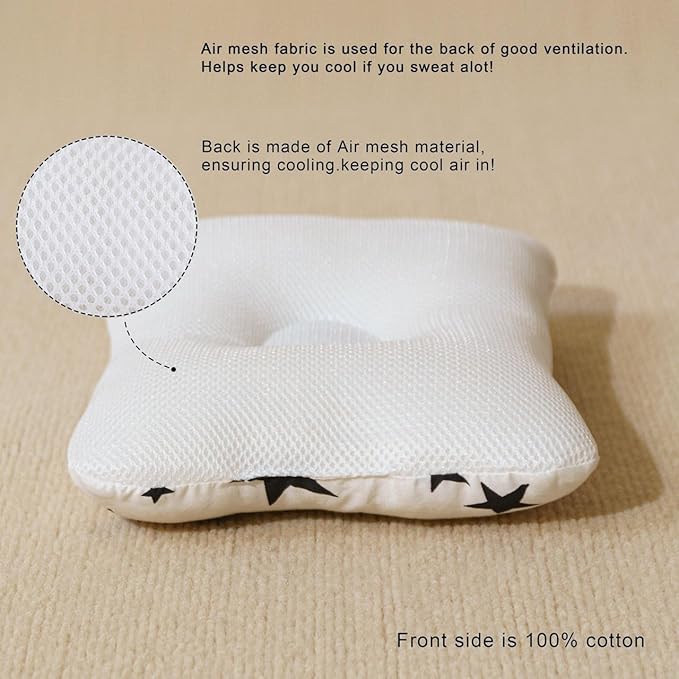 Unisex Pillow 13x9x2, Hypoallergenic Airmesh Breathable Cool 100% Cotton - Image 2