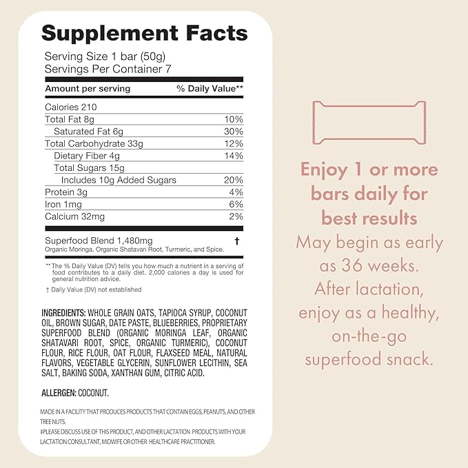Boobie Bar Superfood Blueberry Muffin Lactation Bar - Image 2