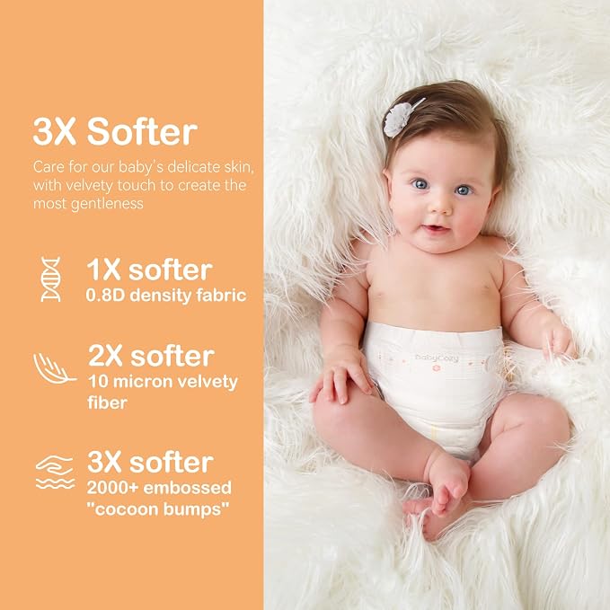 Baby Diapers Size 5, 0.8D Softer Touch Diapers and 10 Micron Velvet Soft Fiber - Image 3