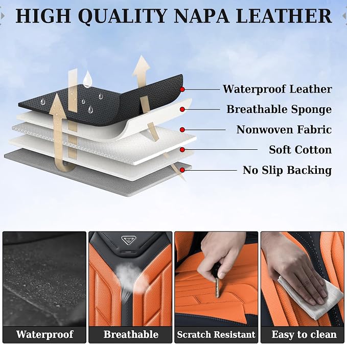 Coverado Seat Covers, Car Seat Covers Front Seats, Leather Seat Covers - Image 6
