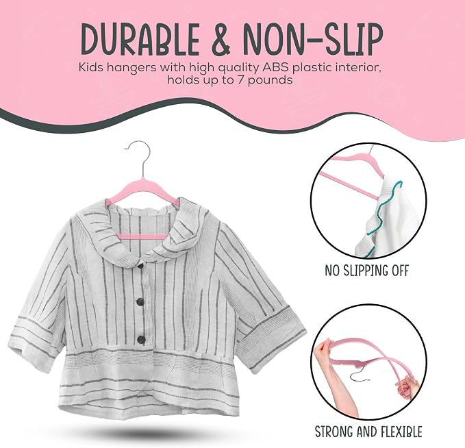 25 Premium Kids Velvet Hangers - Image 8