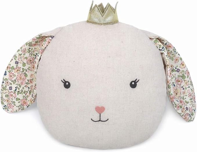 MON AMI Faith Bunny Accent Décor Pillow 12x11”, Plush Rabbit Cuddle Cushion by MonAmi