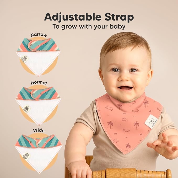 8-Pack Organic Baby Bandana Bibs - Image 3