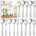 14-Piece Toddler Flatware, Kids Utensils Stainless Steel Cutlery Set, Children by AUOIKKHOMEGARDEN
