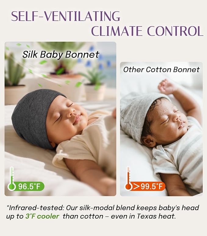 OLESILK Silk Baby Bonnet for 0-6 Months - Image 4