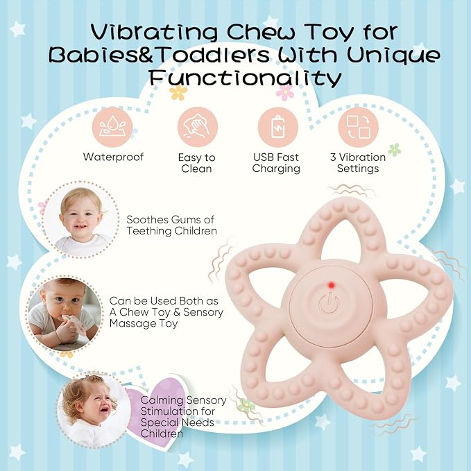 Vibrating Sensory Chew Toy, Teether Teething Toys - Image 2