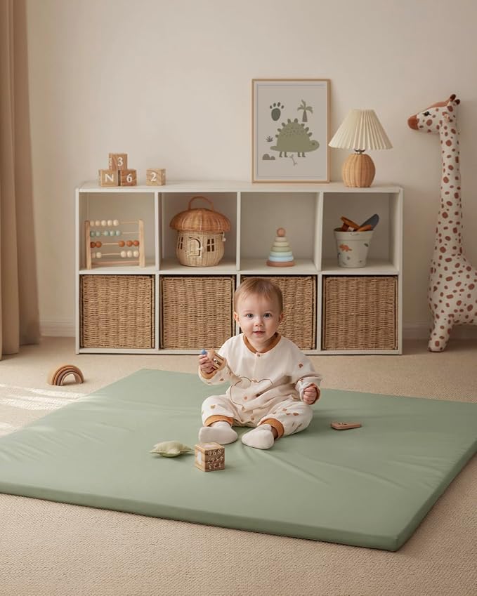 Blissful Diary Vegan Leather Baby Play Mat, 50x50 Thicken Foam Cushioned & - Image 8