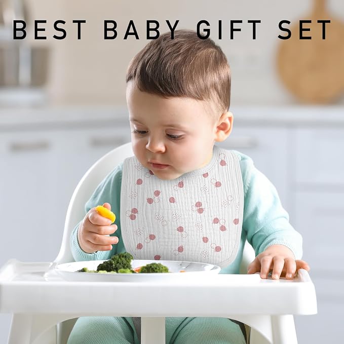 Muslin Baby Drool Bibs for Unisex Boys Girls, 6 Pack Soft Cotton Baby Bib for - Image 4