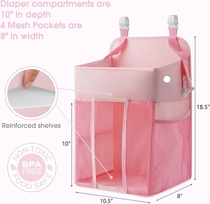 Maliton Hanging Diaper Caddy Nursery Caddy Organizer - Image 4