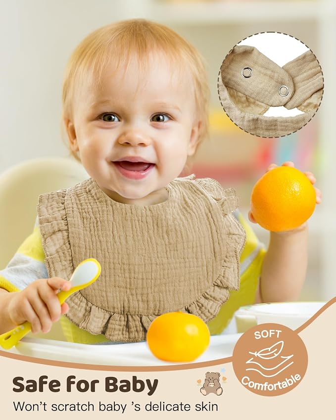 Lictin 8-Pack Muslin Baby Bibs - Image 2