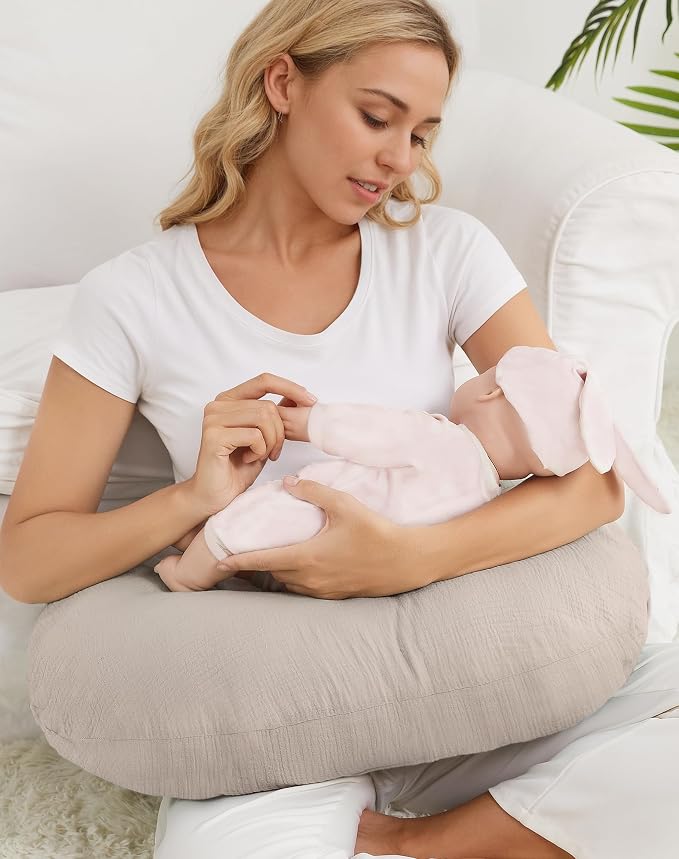 Nursing Pillow Covers 2 Pack, Muslin Nursing Cover - Image 7