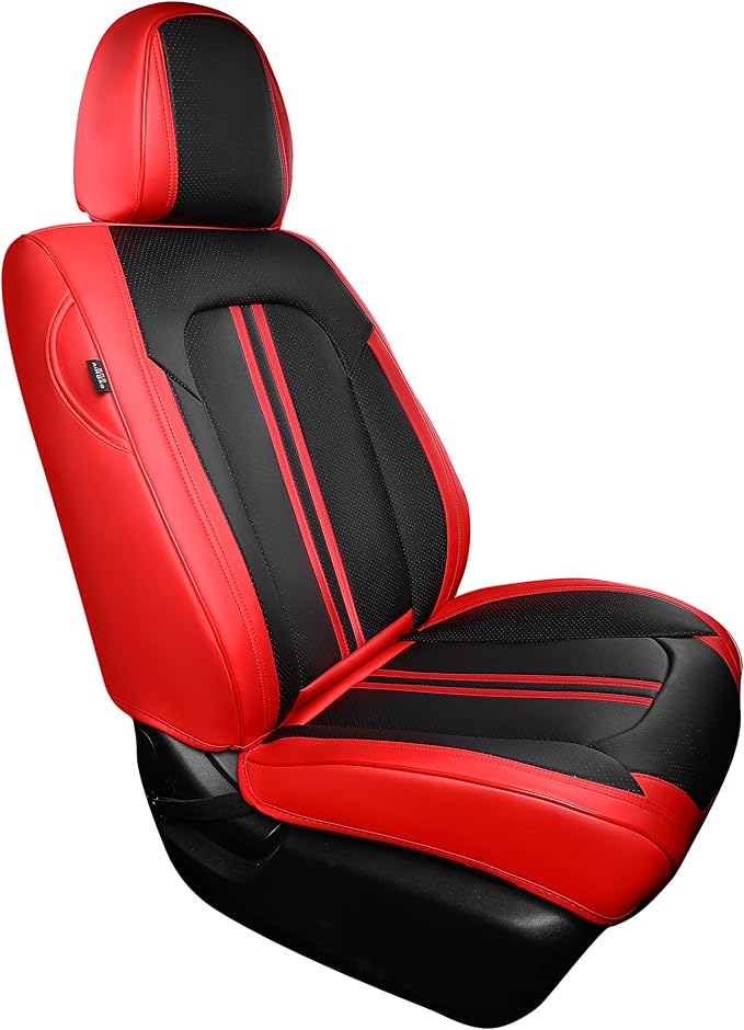 FREESOO Front Seats 2PCS Leather Car Seat Covers, Ultra Breathable Waterproof - Image 6