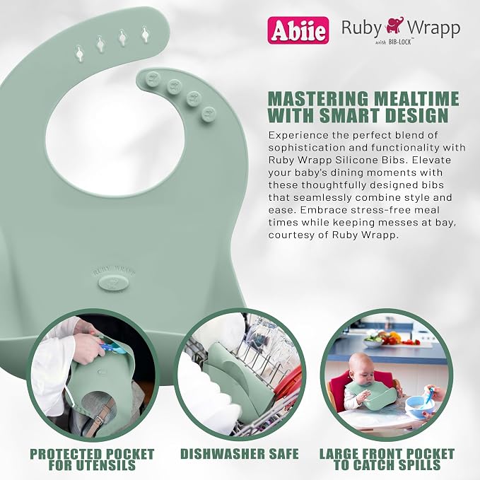 Abiie Ruby Wrapp Silicone Bibs for Babies - Image 3