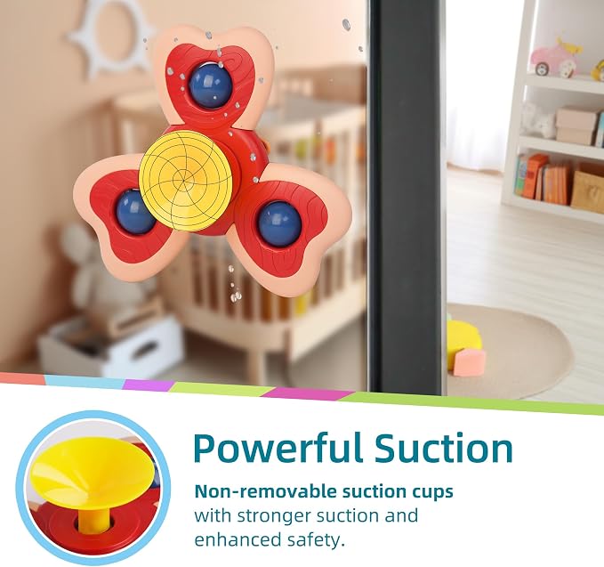 LiKee Strong Suction Cup Fidget Rotating Sensory Bath Toys - Image 3