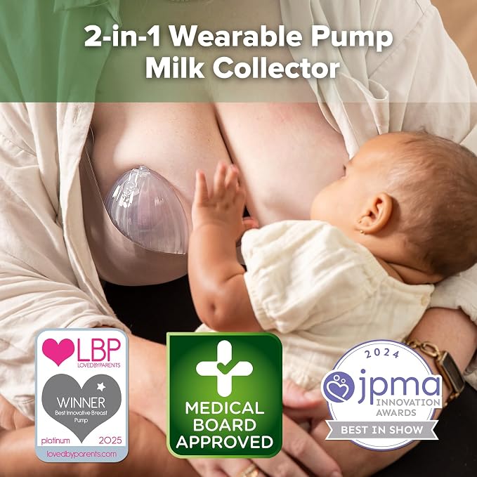 haakaa Wearable Shell Breast Pump 2-in-1 Hands-Free & Passive Silicone Milk - Image 2